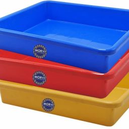Exel Small Tray, Set of 3, Red Yellow & Blue Color, Made in India Tray-image-31