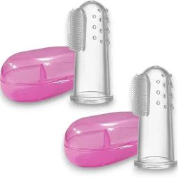 Baby Silicone Finger ToothBrush with case for Easy Cleaning, Massaging. Extra Soft Toothbrush-image-28