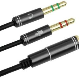 Saviraj Black 3.5mm Stereo Audio Male to 2 Female Headset Mic Y Splitter Cable Adapter Headphone Splitter Phone Converter-picture-37