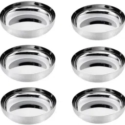 Heavy gauge stainless steel halva /breakfst/serving plates pack of 12 Quarter Plate-18