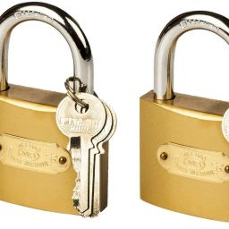 Caneuf 50MM Brass Polished Finish Key Pressing Lock Home Security Door Lock Pack of 2-42