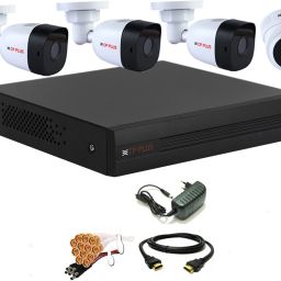 CP PLUS 4 Channal HD DVR 1080p 1Pcs,Bullet HD Camera Plug-n-Play Crystal IR LEDs for clearer Night Vision 2.4 MP 3Pcs,Dome HD Camera Plug-n-Play Crystal IR LEDs for clearer Night Vision 2.4 MP 1Pcs,HDMI cable 1Pcs,Bnc & Dc connectors,combo set Security Camera-2