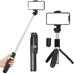 ANANDANI (Selfie Stick-Q07) Long Stck Feature Use Like Tripod/Selfie Stick\Mobile Stand 3in-one Uses with Remote,360° Rotation Bluetooth Selfie Stick-0