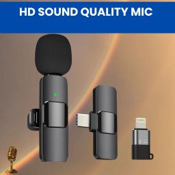 K8 Wireless Microphone Recording Clip Mic with Receiver for Vlogging/YoutubeR464 Microphone-image-89