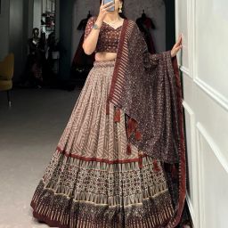 Printed Semi Stitched Lehenga Choli-image-1