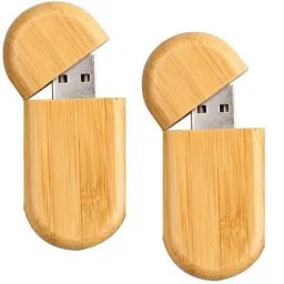 KBR PRODUCT 1+1 combo attractive wooden oval shape high speed USB 2.0 flash drive 32 GB Pen Drive Compatible with Gaming Console, Desktop Computer, Audio Player, Television, Laptop USB 2.0 Plastic Case-image-1