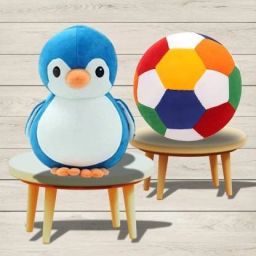 Combo pack of plush soft stuffed toys Penguine & football- 30 cm-6