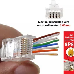 DECENT AIR SYSTEM Pack Of 50 RJ45 Connector Modular 8 Pin Network Cable Plugs Lan Adapter image 2
