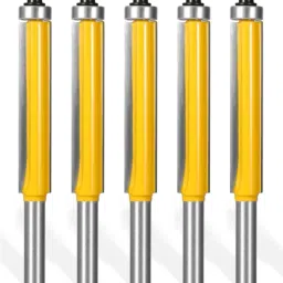 6.35MM-SHANK ( Dia 9.5 MM) FLUSH TRIM ROUTER-TRIMMER Bits 6.35MM Pack Of 5 Rotary Bit Set-10