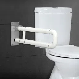 Wall Mounted Flip up Stainless Steel Grab Bar Rails with Anti-Slip Nylon - 24 " Shower Grab Bar-5