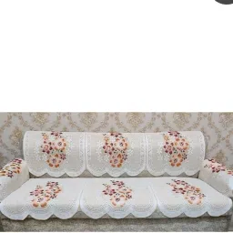 Cotton Floral 3 Seater Sofa Cover-picture-11