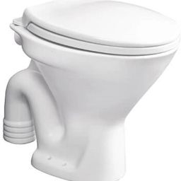 Floor Mount Commode Ceramic Floor Mount Western Toilet/Commode/Water Closet/European Commode With OUTLET Is From WALL Hard Close Sea Cover 47 X 36 X 41 cm (White Glossy Finish) for Bathrooms (S Trap) Western Commode-20