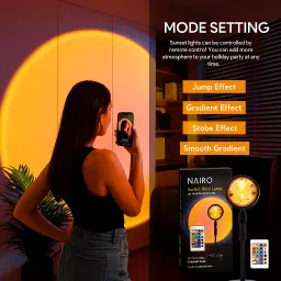 nairo RGB Sunset Projection Lamp | Remote Controlled 16 Color LED Mood Light Night Lamp image 4