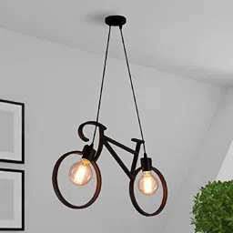 Light Metal Antique Cycle Shape for Home Decor Living Room (Bulb not Included) Pendants Ceiling Lamp-12