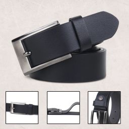 Men Formal Black Genuine Leather Belt-image-13