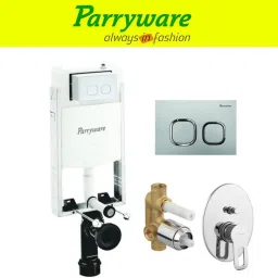 parryware Half Frame Concealed Cistern, with divater body upper Pluto set of 2 pic 354 Dual Flush Tank image 2