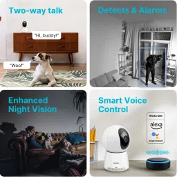 Qubo Smart Cam 360 Q100 by HERO GROUP 3MP 1296p WiFi CCTV 2 Way Talk Night Vision Security Camera image 5