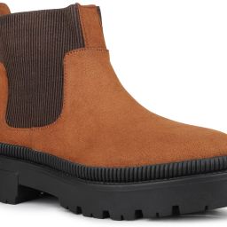 Womens Tan Casual Solid Round toe Chelsea Boots Boots For Women-image-84