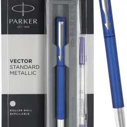Vector Standard Chrome Trim| Metallic Blue| Roller Ball Pen-image-9