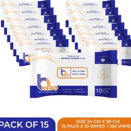 Body Cleansing Wet Bed Bath Wipes for Adults(10x15=150 Wipes)-image-44
