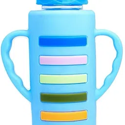 240ml Borosilicate Glass Feeding Bottle with Handle & Anti-Colic Nipple – Blue New Born Flow Nipple-picture-22