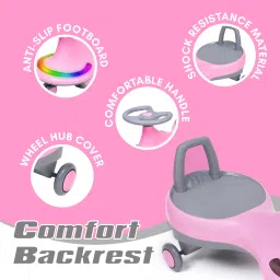 pandaoriginals Musical Front Lights with Backrest Superior Quality Smooth Wheels Rideons & Wagons Non Battery Operated Ride On image 5