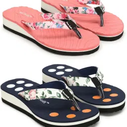 Pack Of 2 Combo Stylish Extra Comfort Lightweight Dailywear Used Women Slippers-11