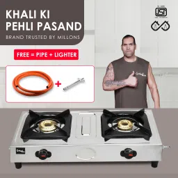 Surya Primecook Manual Mini Combo( Lighter+ Hose Pipe) Stainless Steel Manual Gas Stove-1