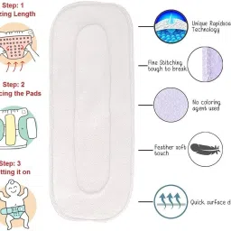 hm point Pack of 5 Inserts Efficient All-in-Two Cloth Diaper Insert image 2