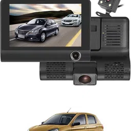 ayw 170 Degree/3 Lens G-Sensor 4Inch 3 Way DVR Video Recorder For Car Black LCD-picture-9