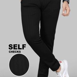 Men Regular Fit Black Cotton Blend Trousers-image-69