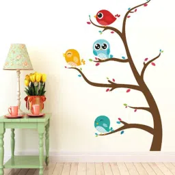 print mantras Pvc Wall Stickers Beautiful Birds On Tree-picture-13
