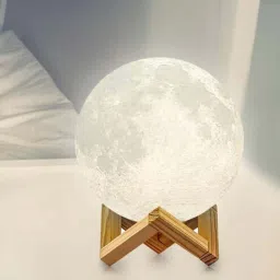 xergy 4 Inches (Small Size) 3D Rechargeable Moon Lamp With Touch Control Adjust Brightness Moon Light With Stand-picture-25
