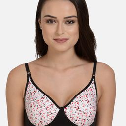 mod & shy White & Black Printed Non-Wired Non Padded Everyday Bra MS171-55