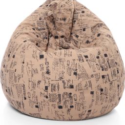 XL Classic Cotton Canvas Abstract Printed Teardrop Bean Bag With Bean Filling-picture-2