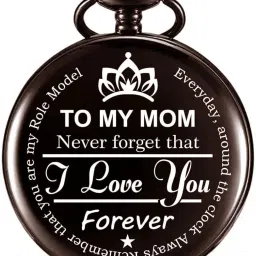 Exciting Lives Mom Pocket Watch - For Mother, For Mother's Day, Birthday, Anniversary, 2832 Silver, Black Stainless steel Pocket Watch Chain-image-55