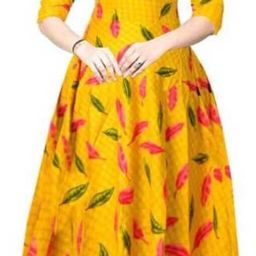 Printed Viscose Rayon Stitched Flared/A-line Gown-image-35