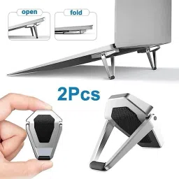 BUFONA Laptop Keyboard Stand Holder Non-Slip Base Laptop Desk Stand Support Bracket 2Pcs Adjustable Stand Holder For Laptop Tablet Desk Holder Keyboard Laptop Stand Aluminium Floor and Desk Stand Rotatable Laptop Stand Compatible with Universal Laptops image 2