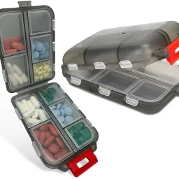 10 Compartments Portable Pill Box Daily Medicine Organizer for Travel Tablet Case Pill Box-26