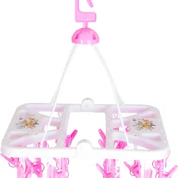rying Hanger, Foldable Cloth Hanger with 28 Clips Laundry Drip Drying Hanger Rack Plastic Clothes Hanger for Socks Towels Underwear Bras Diapers Baby Clothes Pants Plastic Cloth Clips-13