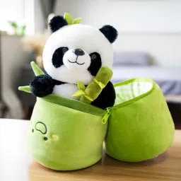 Panda Bamboo Super Soft Toys For Kids Playing Teddy Bear In Size Of 35 Cm Long- 35 cm-image-51