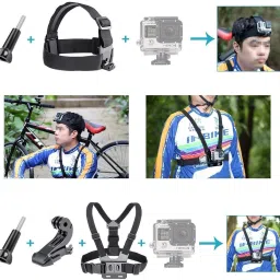 Adofys 40 In 1 Action Camera Accessory Kit For Action Camera Hero 6 Hero Fusion Hero 5 Hero Session Hero 4 Hero 3 Hero 2 Hero Hd Hero Strap (Black) Strap Strap image 5