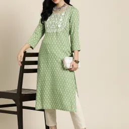 Women Printed Viscose Rayon Straight Kurta-image-28