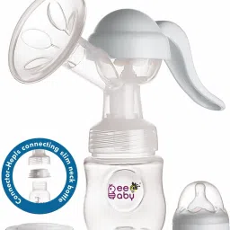 Comfort Fit 2 in 1 Manual Breast Pump with Connector for connecting Slim Neck Bottles, 3 Level Suction Adjustment, 100% BPA Free.- Manual-image-59