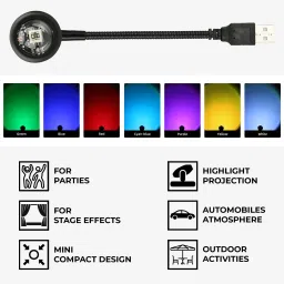 MOOZMOB Latest Version 360 Degree Rotatable and Portable Plug and Play Sunset Lamp with 7 Vibrant Color + 13 Functional Modes USB Sunset Led Light image 2