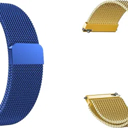 ACM Pack of 2 Watch Strap Magnetic for Ticwatch E3 Smartwatch (Blue/Gold) Smart Watch Strap-21