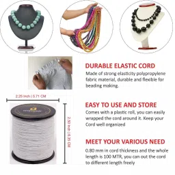 damodaram Elastic Thread and Cord White Elastic image 5
