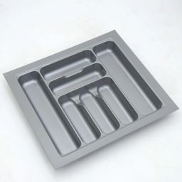 Cabinet Cutlery Tray Organizer for Modular Kitchen (Grey-21 X 18.5 Inch) Plastic Cutlery Set-image-49
