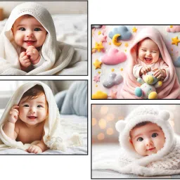 Smiling Baby Wall Pictures Set of 4 3D Poster-image-55