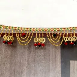 Traditional Golden Moti Jhumar Main Gate Hanging Toran/Toranam Home Decor[3 FT] Toran-image-9